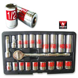 Professional-Quality 3/8 Drive SAE 21-Piece Hi-Visibility Chrome Socket Set