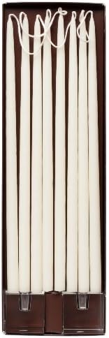 Creative Candles Cocktail Gift Set Hand-Dipped 12-Inch Thin Candles, Ivory, 4 Pairs plus 2 Holders