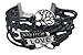 BlueTop(TM) Vintage Infinity Silver Karma Wish Tree Best Friend Love Black Leather Bracelet