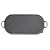Chasseur Cast Iron Oval Twin Cast Handle 53 X 23cm Grill Pan Black