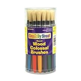 Chenille Kraft 5168 Wood Handle Colossal Round Brushes, Assorted Colors. 30 Brushes/Canister