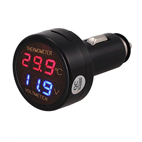 Cheap Foxpic 2 in 1 12V/24V Car Battery Cigarette Lighter Voltmeter
