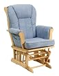 Sleigh Glider in Natural/Blue Finish By Storkcraft Baby Furniture