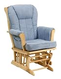 Stork Craft Sleigh Gilder Chair In Natural With Blue Cushion