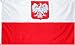 Poland National Country Flag - 3 foot by 5 foot Polyester (New) - Old Style with Eagle