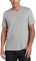 Calvin Klein Men's Liquid Cotton Jersey V-Neck Tee,Concrete,X-Large