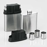 Review Tartan Trader  / Stainless Steel 7oz Hip Flask with 3 Tot Cups in Lid