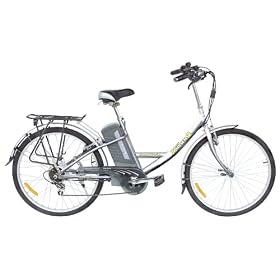 Milan2 - Electric Bike - Independent Twist Grip Throttle - Traditional Mudguard - Unisex Step-Through Frame - Extras Included - Battery Charger, Rear Rack - Kick Stand