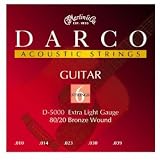 Martin Darco Acoustic Guitar Strings (D5100, 12-54, Light, 12 Sets)