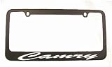 Camry Black License Plate Frame with 2 Free Caps