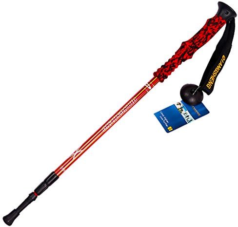 Trekking Pole Ultralight EVA Straight Shank Walking Stick (Red)