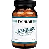 Twinlab L-Arginine 500mg, 100 Capsules (Pack of 3)