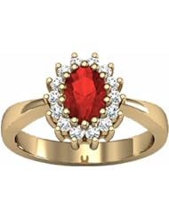 14K Yellow Gold Ruby and Diamond Ring -- LIFETIME WARRANTY