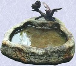 bronze sparrows statue home garden basin sculpture New