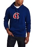 MLB Men's Atlanta Braves 1974 Cooperstown Felt Tek Patch Long Sleeve Hooded Fleece Pullover (Deep Royal, Large)