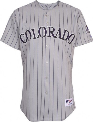 Colorado Rockies Authentic 2009 Road Grey Pinstripe On-Field Jersey - 40