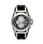 Fossil Men's JR1156 Black Leather Strap Blue Analog Dial Chronograph Watch