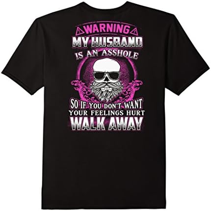 Men's Warning My Husband Is An Asshole Funny T-Shirt Gift 2XL Black