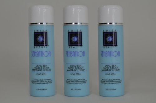 Swisa Beauty Dead Sea Hand and Body Massage Lotion, 3-Set, Love Spell