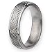 Ridged Edge Brushed and Polished Titanium Ring (6.0 mm) With Wood Box - Sizes 8.5-12