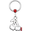 14 Gauge L. Siam Red Gem Cherry Dangle Captive Ring