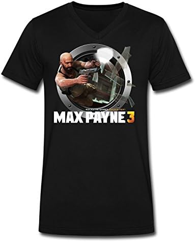 Emoute Men's Max Payne 3 V-neck T-shirts M Black