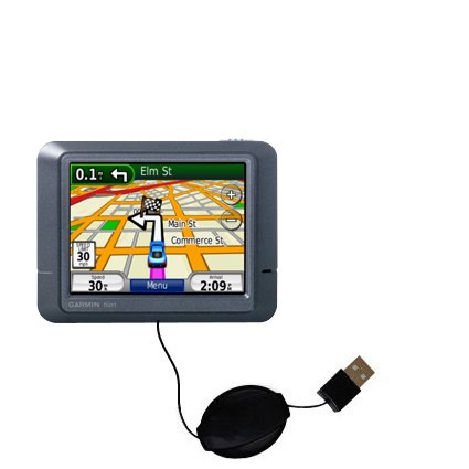 Retractable USB Cable for the Garmin Nuvi 275T with Power Hot Sync and Charge capabilities - uses Gomadic TipExchange Technology