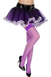Bold and Stylish Purple Spider Web Mesh Ruffle trim Pettiskirt