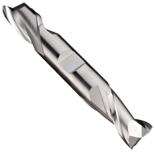 Niagara Cutter 53111 Cobalt Steel Square Nose End Mill, Double End, Inch, Weldon Shank, Uncoated (Bright) Finish, Roughing and Finishing Cut, 30 Degree Helix, 2 Flutes, 3.125" Overall Length, 0.344" C