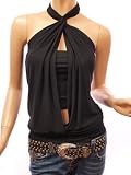 Patty Women Sexy Ruched Halter Twinset Tops