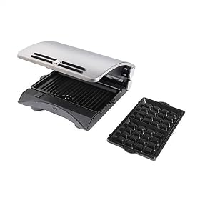 Kalorik CC-20575 700-Watt Combination Grill and Sandwich/Waffle Maker, Stainless Steel