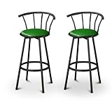 2 Glitter Forest Green Vinyl Specialty / Custom Black Barstools with Backre ....
