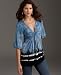 One World Top, Elbow Sleeve Tie Dye Sharktail Hem