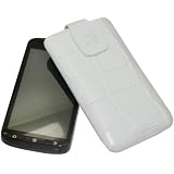 Produkt-Bild: Original Suncase Tasche fuer / Base Lutea 2 (ZTE-Skate) / Etui Handytasche Ledertasche Case Huelle (Speziell - Lasche mit Rueckzugfunktion) In Croco-Weiss