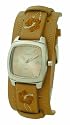 Kahuna - KUS-0037L - Analogique - Femme - Sangle Cuir Brun - Cadran Brun - Impression Florale