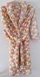 Girls CORAL Fleece Plush Robe in Multi Dots. Patch Pockets and Matching Belt. Sizes 6 - 14