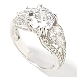 Michael Valitutti Sterling Silver / Platinum Web Cut 8mm CZ Fancy Band Ring