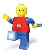 LEGO Hand Crank Dynamo Flash Light Torch Giant Lego Man Stands 7.5" Tall (Colors May Vary)