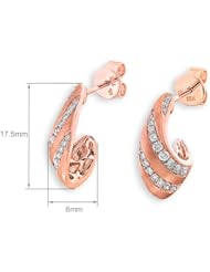 (X1000Diamond) 18K/750 Rose Gold Brush Finish Cashew Nuts Shape Diamond Earring (0.43 cttw, G-H Color, VS2-SI1 Clarity)
