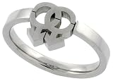 Stainless Steel 3/8 in. (10 mm) Gay Symbol Cut-Out Ring (Available in Sizes 9 to 13)