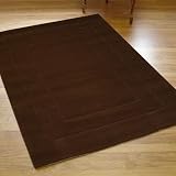 Quality Modern Contemporary Visiona Border Rug Chocolate Brown