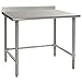 Eagle T3060GTEB-BS Stainless Steel Work Table with Backsplash & Galvanized Tube Base, 30" x 60" x 30"