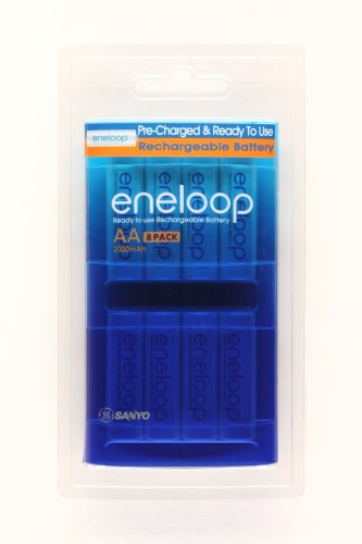 Sanyo Eneloop AA NiMH Pre-Charged Rechargeable Batteries - 8 Pack