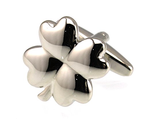 Sunnylink Cufflinks Silver Four-leaf Clover Cuff Links