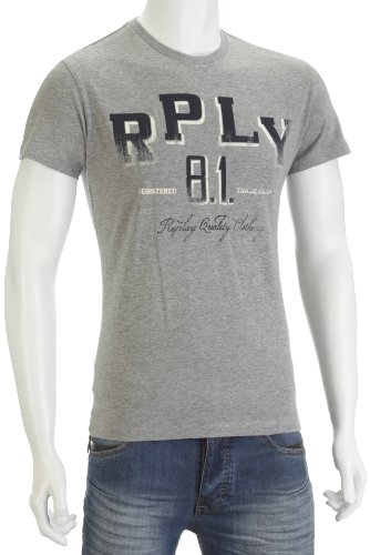 Replay Men’s T-Shirt Replay 8.1. – Grey Marl – X-Large