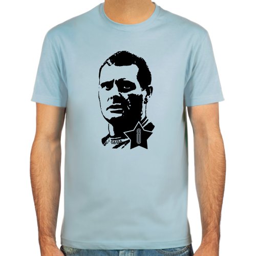 T-Shirt Paul Gascoigne ::: Farbauswahl: skyblue, sand, weiß oder deepred ::: Fußball-Kult