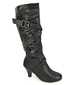 Womens Long Leg Round Toe Strappy Boot Ladies Low to Medium Heel Size 3 4 5 6 7 8