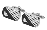 Emporio Armani Gents cufflinks with black resin and eagle detail