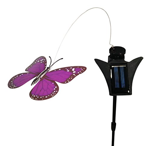 Solar Powered Flickering Purple Monarch Butterfly (Purple)