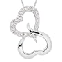 10k White Gold Open Heart Pendant Necklace (1/5 cttw, H-I Color, I1-I2 Clarity), 18"
